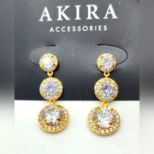 Akira Goldtone and Silvertone Drop Earrings